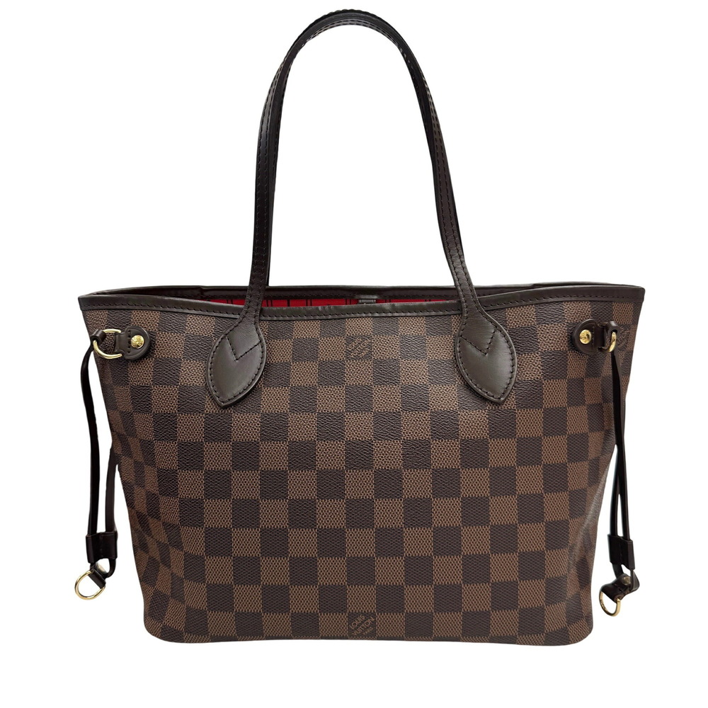 LOUIS VUITTON Damier Neverfull PM Brown N51109 Tote Bag Shoulder Leather Wome...